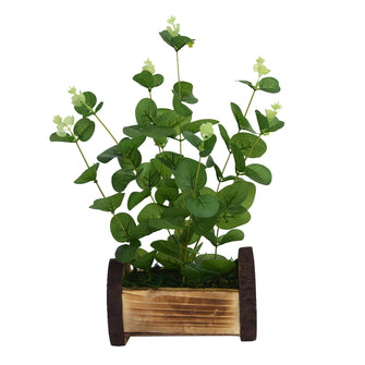 Artificial Butterfly Leaves in Wood Pot