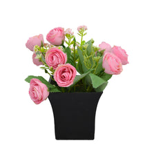 Artificial Flower Persian Buttercap in Ruby pot( Height : 20cm / Width : 15cm)