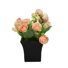 Artificial Flower Persian Buttercap in Ruby pot( Height : 20cm / Width : 15cm)