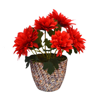 Artificial flower Chrysanthemum in Texture Pot (Height : 26 cm)