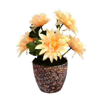 Artificial flower Chrysanthemum in Texture Pot (Height : 26 cm)