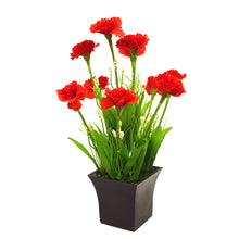 Artificial Red Carnation in Pot (Height : 32 cm)