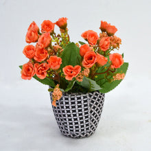 Artificial Hungarian Rose in Pot (Height: 18 cm)