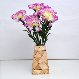 Artificial Carnation Flowers in designer pot ( Height 35 cm )