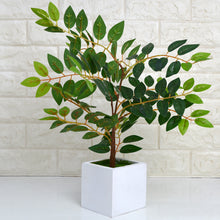 Artificial Ficus Leaves Plant in white pot ( Height 40 cm )