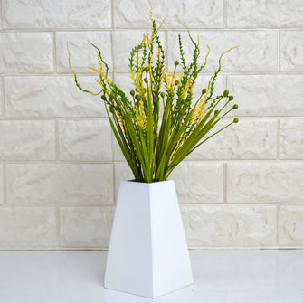 Artificial Beads Leave Plant in white pot ( Height 36 cm )