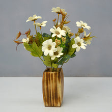 Artificial Daisy Flower in small wood pot ( Height 25 cm )