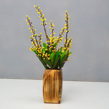 Artificial Beads leave plant in small wood pot ( Height 28 cm )