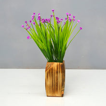 Artificial Button Flower in small wood pot (Height 25 cm )