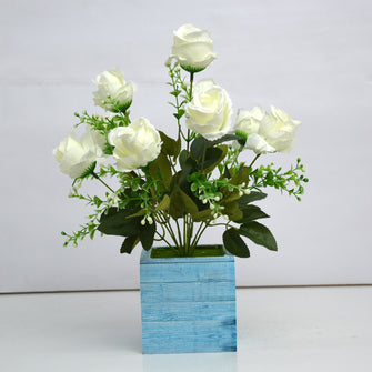 Artificial Rose Flower in designer pot (Height 35 cm )