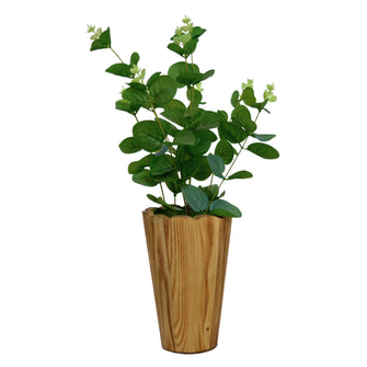 Artificial Butterfly Leaves in wooden Pot (Height 48 x width 15 cm)