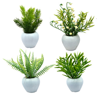 Artificial Potted Plants Set of 4 Pack