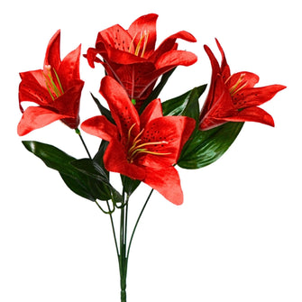 Artificial Asiatic Lily flowers Bunch ( Height : 35cm x Width : 20cm)