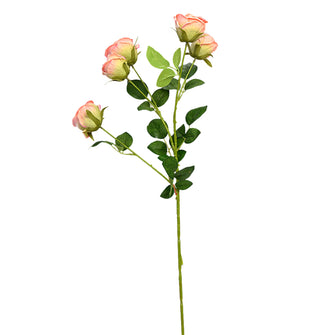 Artificial Flower sticks Bengal Rose sticks 5 Flower Heads without pot (Height : 60 cm) (Single Stick)