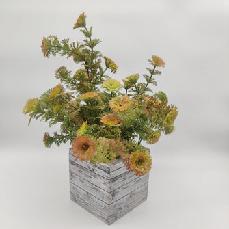 Artificial Plant Coriander Bush in Designer Pot (Height : 30 x Width : 20 cm)