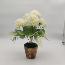 Artificial Flower Marigold in Wood Pot (Height : 25 x Width : 20 cm)