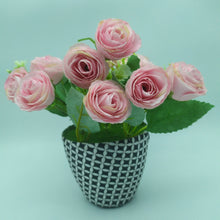 Artificial Rose flower bunch in designer pot (  Height : x 12 Width : 18 )