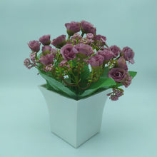 Artificial Hungarian rose flower in glass pot ( Height : 20 x Width : 15)