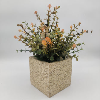 Artificial Plant Hackleberry in Designer Pot (Height : 28 x Width : 20 cm)
