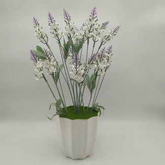 Artificial Mini Hydrangea in Star pot ( Height : 34 x Width : 16 )