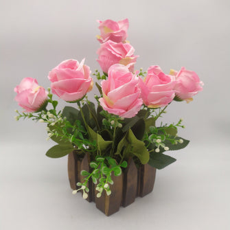 Artificial Rose in Comb pot ( Height : 30 x Width : 16 )