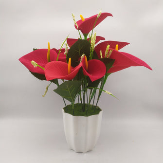 Artificial Kala lily in glass pot ( Height : 38 x Width : 20 )