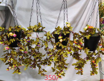 Falling Flowers Hanging in Cone Pot (single piece)