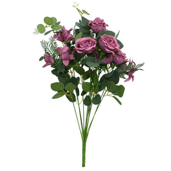 Artificial 12 New Evian Roses Bunch (Height 50 cm X Width 30 cm)