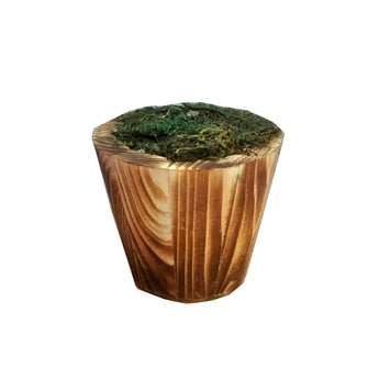 SMALL WOOD GOL POT WITH FILLING [ SIZE : Height -3 Inch / Width -3.5 Inch] (Single Pot)