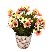 Artificial Small Chrissanthemum in Big Stone Texture Pot