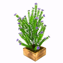 Artificial Bush Flower Plant in Wood Square pot