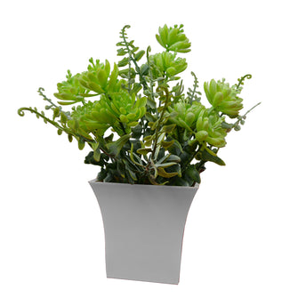Artificial Plants Cactus Leaves in White Long Pot