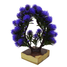 Twin Stem Artificial Bonsai Plant with Natural Teak Wood Log