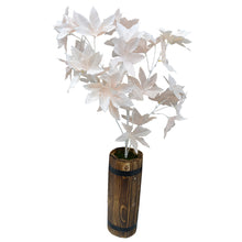 Artificial Mapple Leaves Plant With Round Long wood Pot