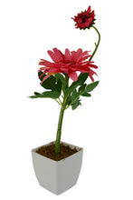 Artificial Flower Gerbera Stick with Square White Pot