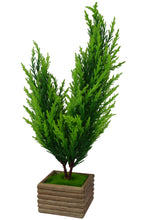 Artificial Twin Bonsai Christmas Tree with Wood Pot (Green)