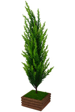 Artificial Bonsai Christmas Tree with Wood Pot (Green)