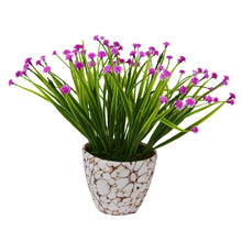 Artificial Flowers Grass Flowers Bush Plant with Texture Pot (Height - 20 cm)